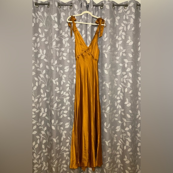 Reformation Pernille Silk Maxi Dress in Copper - Picture 7 of 14